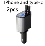 Metal Car Charger 100W Super Fast Charging Car Cigarette Lighter USB And TYPE-C Adapter