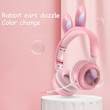 Rabbit Ear Headphones Wireless Luminous Extendable Wheat Headphones